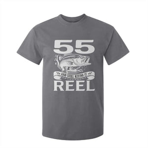 Still Keeping It Reel At 55 T Shirt For Kid Fisherman Birthday Gift TS12 Charcoal Print Your Wear