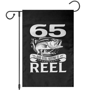 Still Keeping It Reel At 65 Garden Flag Fisherman Birthday Gift TS12 Black Print Your Wear