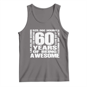 60th Milestone Birthday Gift Tank Top 60 Years Of Being Awesome TS12 Deep Heather Print Your Wear