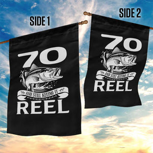 Still Keeping It Reel At 70 Garden Flag Fisherman Birthday Gift TS12 Print Your Wear