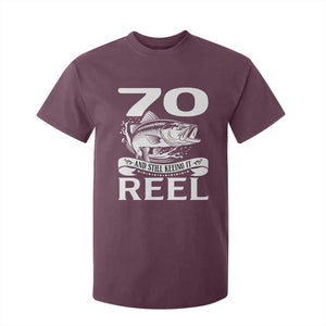 Still Keeping It Reel At 70 T Shirt For Kid Fisherman Birthday Gift TS12 Maroon Print Your Wear
