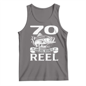 Still Keeping It Reel At 70 Tank Top Fisherman Birthday Gift TS12 Deep Heather Print Your Wear