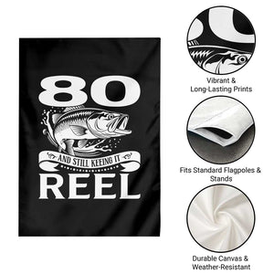Still Keeping It Reel At 80 Garden Flag Fisherman Birthday Gift TS12 Print Your Wear