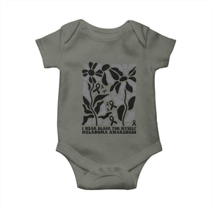 Melanoma Awareness Baby Onesie I Wear Black For Myself Skin Cancer Survivor TS12 Military Green Print Your Wear