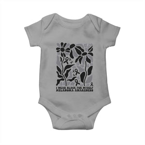 Melanoma Awareness Baby Onesie I Wear Black For Myself Skin Cancer Survivor TS12 Sport Gray Print Your Wear