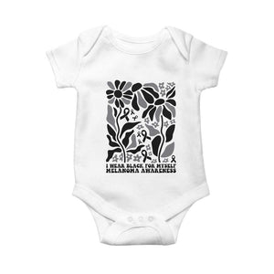 Melanoma Awareness Baby Onesie I Wear Black For Myself Skin Cancer Survivor TS12 White Print Your Wear