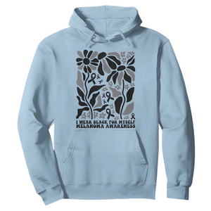 Melanoma Awareness Hoodie I Wear Black For Myself Skin Cancer Survivor TS12 Light Blue Print Your Wear