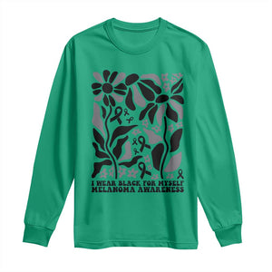 Melanoma Awareness Long Sleeve Shirt I Wear Black For Myself Skin Cancer Survivor TS12 Irish Green Print Your Wear