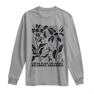 Melanoma Awareness Long Sleeve Shirt I Wear Black For Myself Skin Cancer Survivor TS12 Sport Gray Print Your Wear