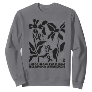 Melanoma Awareness Sweatshirt I Wear Black For Myself Skin Cancer Survivor TS12 Charcoal Print Your Wear