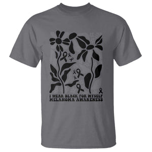 Melanoma Awareness T Shirt I Wear Black For Myself Skin Cancer Survivor TS12 Charcoal Print Your Wear
