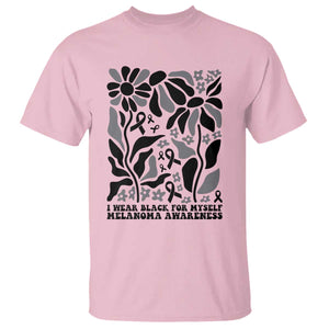 Melanoma Awareness T Shirt I Wear Black For Myself Skin Cancer Survivor TS12 Light Pink Print Your Wear