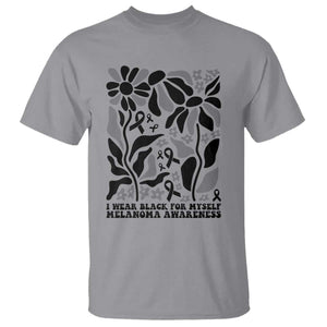 Melanoma Awareness T Shirt I Wear Black For Myself Skin Cancer Survivor TS12 Sport Gray Print Your Wear