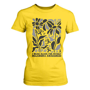 Melanoma Awareness T Shirt For Women I Wear Black For Myself Skin Cancer Survivor TS12 Daisy Print Your Wear