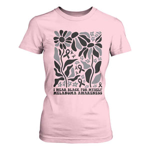 Melanoma Awareness T Shirt For Women I Wear Black For Myself Skin Cancer Survivor TS12 Light Pink Print Your Wear