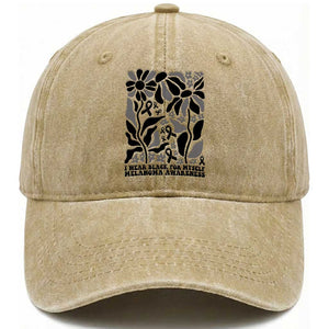 Melanoma Awareness Washed Cotton Baseball Cap I Wear Black For Myself Skin Cancer Survivor TS12 Print Your Wear