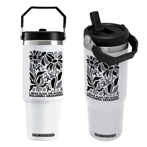 Melanoma Awareness Flip Straw Tumbler I Wear Black For Myself Skin Cancer Survivor TS12 One Size: 30 oz White Print Your Wear