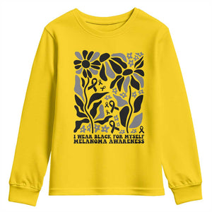 Melanoma Awareness Youth Sweatshirt I Wear Black For Myself Skin Cancer Survivor TS12 Daisy Print Your Wear
