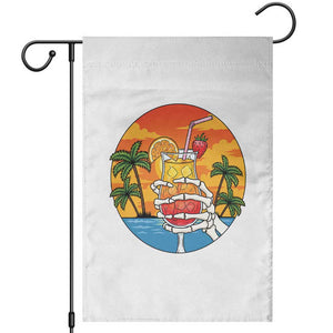 Tropical Skeleton Summerween Garden Flag Beach Cocktail Vacation