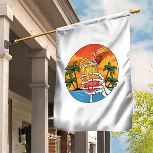 Tropical Skeleton Summerween Garden Flag Beach Cocktail Vacation