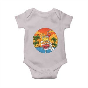 Tropical Skeleton Summerween Baby Onesie Beach Cocktail Vacation
