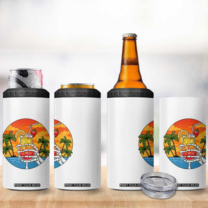 Tropical Skeleton Summerween 4 in 1 Can Cooler Tumbler Beach Cocktail Vacation