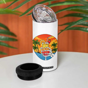 Tropical Skeleton Summerween 4 in 1 Can Cooler Tumbler Beach Cocktail Vacation