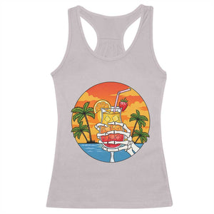 Tropical Skeleton Summerween Racerback Tank Top Beach Cocktail Vacation