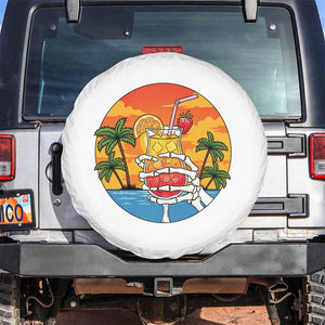 Tropical Skeleton Summerween Spare Tire Cover Beach Cocktail Vacation
