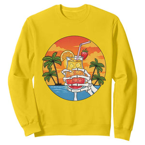 Tropical Skeleton Summerween Sweatshirt Beach Cocktail Vacation