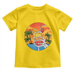 Tropical Skeleton Summerween Toddler T Shirt Beach Cocktail Vacation