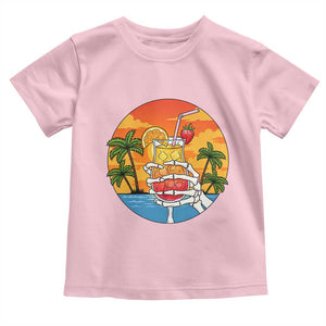 Tropical Skeleton Summerween Toddler T Shirt Beach Cocktail Vacation