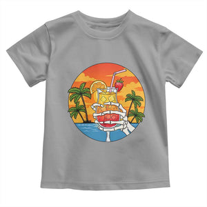 Tropical Skeleton Summerween Toddler T Shirt Beach Cocktail Vacation