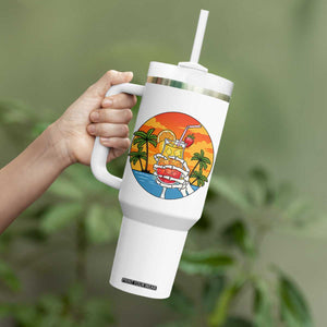 Tropical Skeleton Summerween Tumbler With Handle Beach Cocktail Vacation