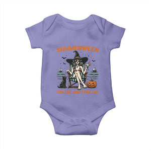 Witchy Beach Summerween Vacation Baby Onesie Chillin And Thrillin
