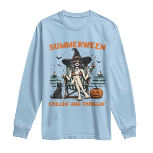 Witchy Beach Summerween Vacation Long Sleeve Shirt Chillin And Thrillin