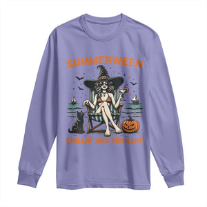 Witchy Beach Summerween Vacation Long Sleeve Shirt Chillin And Thrillin
