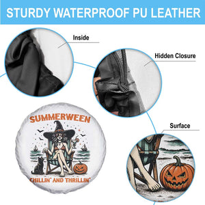 Witchy Beach Summerween Vacation Spare Tire Cover Chillin And Thrillin