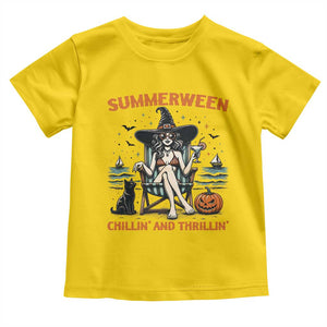 Witchy Beach Summerween Vacation Toddler T Shirt Chillin And Thrillin