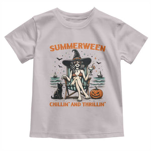 Witchy Beach Summerween Vacation Toddler T Shirt Chillin And Thrillin