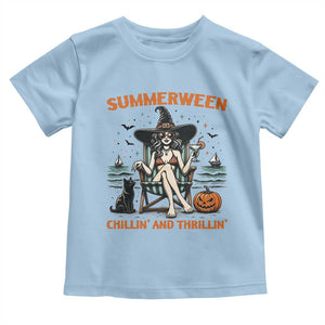 Witchy Beach Summerween Vacation Toddler T Shirt Chillin And Thrillin