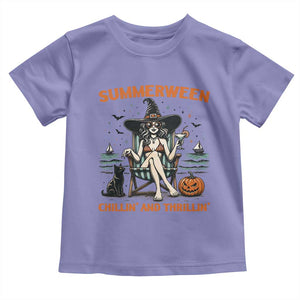 Witchy Beach Summerween Vacation Toddler T Shirt Chillin And Thrillin