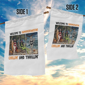 Welcome To Summerween Chillin And Thrillin Garden Flag Funny Summer Halloween