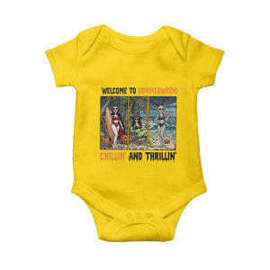 Welcome To Summerween Chillin And Thrillin Baby Onesie Funny Summer Halloween