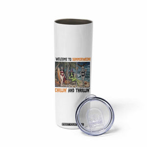 Welcome To Summerween Chillin And Thrillin Skinny Tumbler Funny Summer Halloween