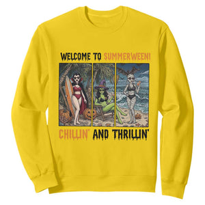 Welcome To Summerween Chillin And Thrillin Sweatshirt Funny Summer Halloween