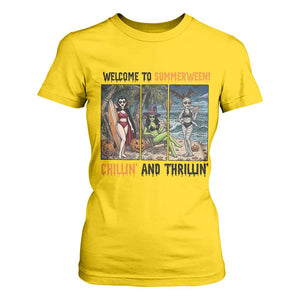 Welcome To Summerween Chillin And Thrillin T Shirt For Women Funny Summer Halloween