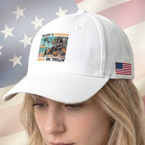 Welcome To Summerween Chillin And Thrillin Baseball Cap Spooky Beach Party Gift