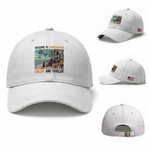 Welcome To Summerween Chillin And Thrillin Baseball Cap Spooky Beach Party Gift
