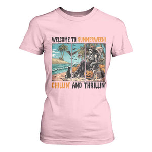 Welcome To Summerween Chillin And Thrillin T Shirt For Women Spooky Beach Party Gift